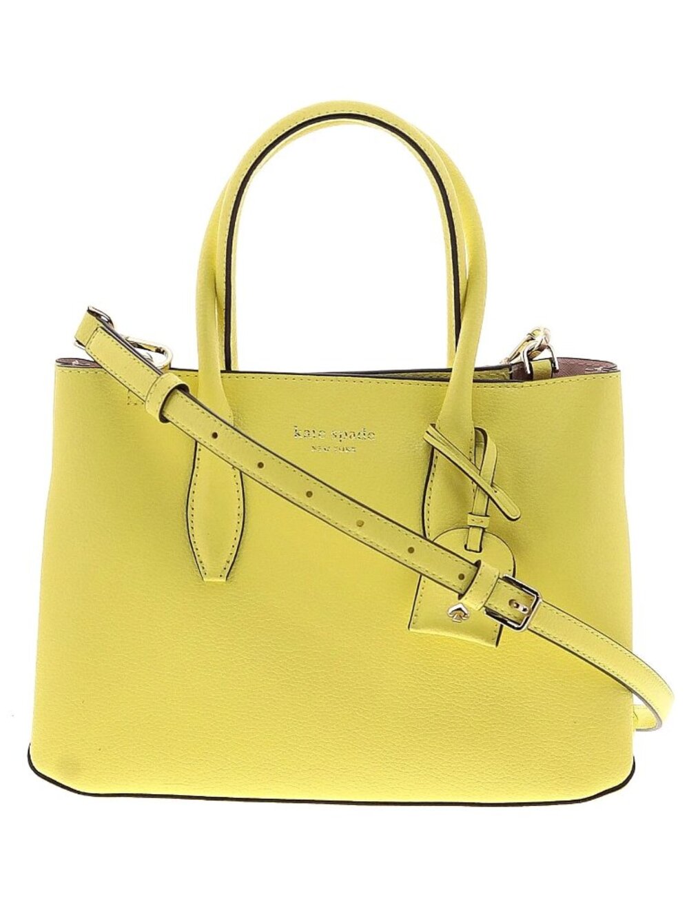 Kate Spade Small Satchel Bag with Luggage Tag, Vibrant Yellow